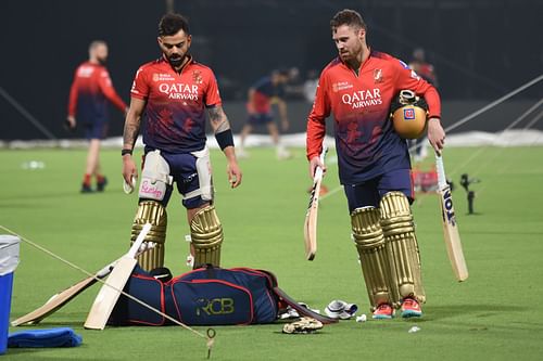 Royal Challengers Bengaluru's Virat Kohli (L) and Phil Salt (R) were seen practicing at the venue yesterday, March 20 - Source: Getty