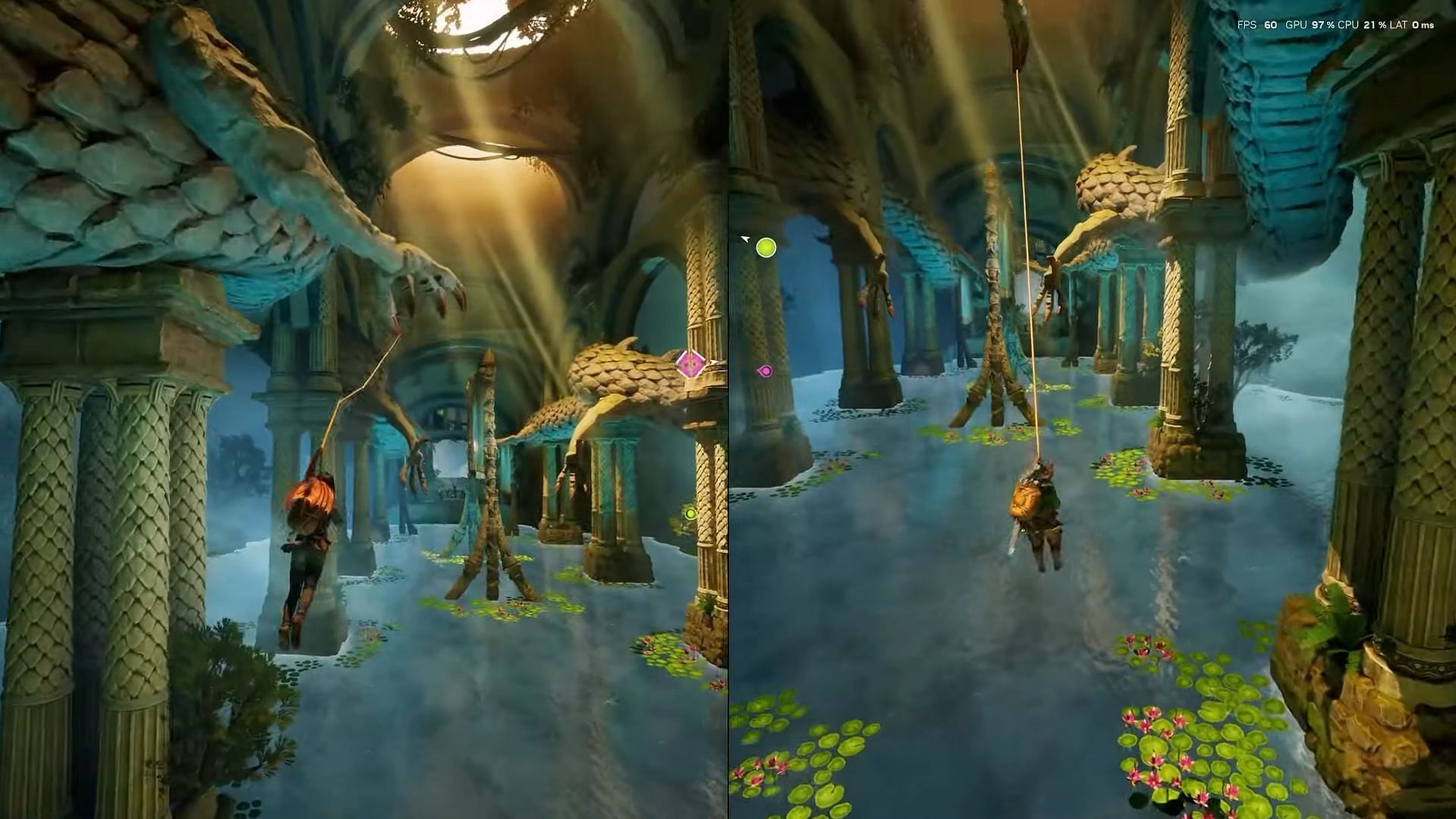 The water temple in Rise of the Dragon Realm (Image via Electronic Arts || YouTube/@ JSkeleton)