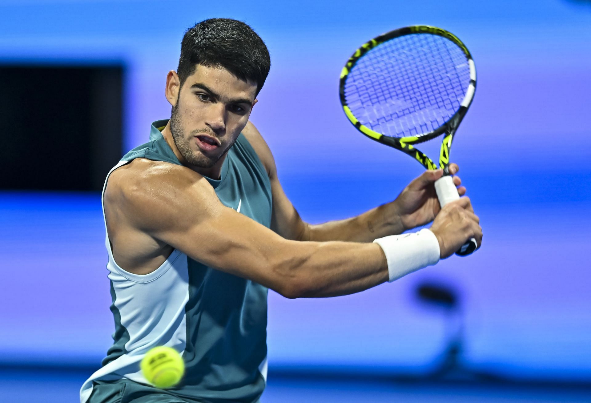 Carlos Alcaraz at the ATP Qatar ExxonMobil Open Quarterfinal - Source: Getty