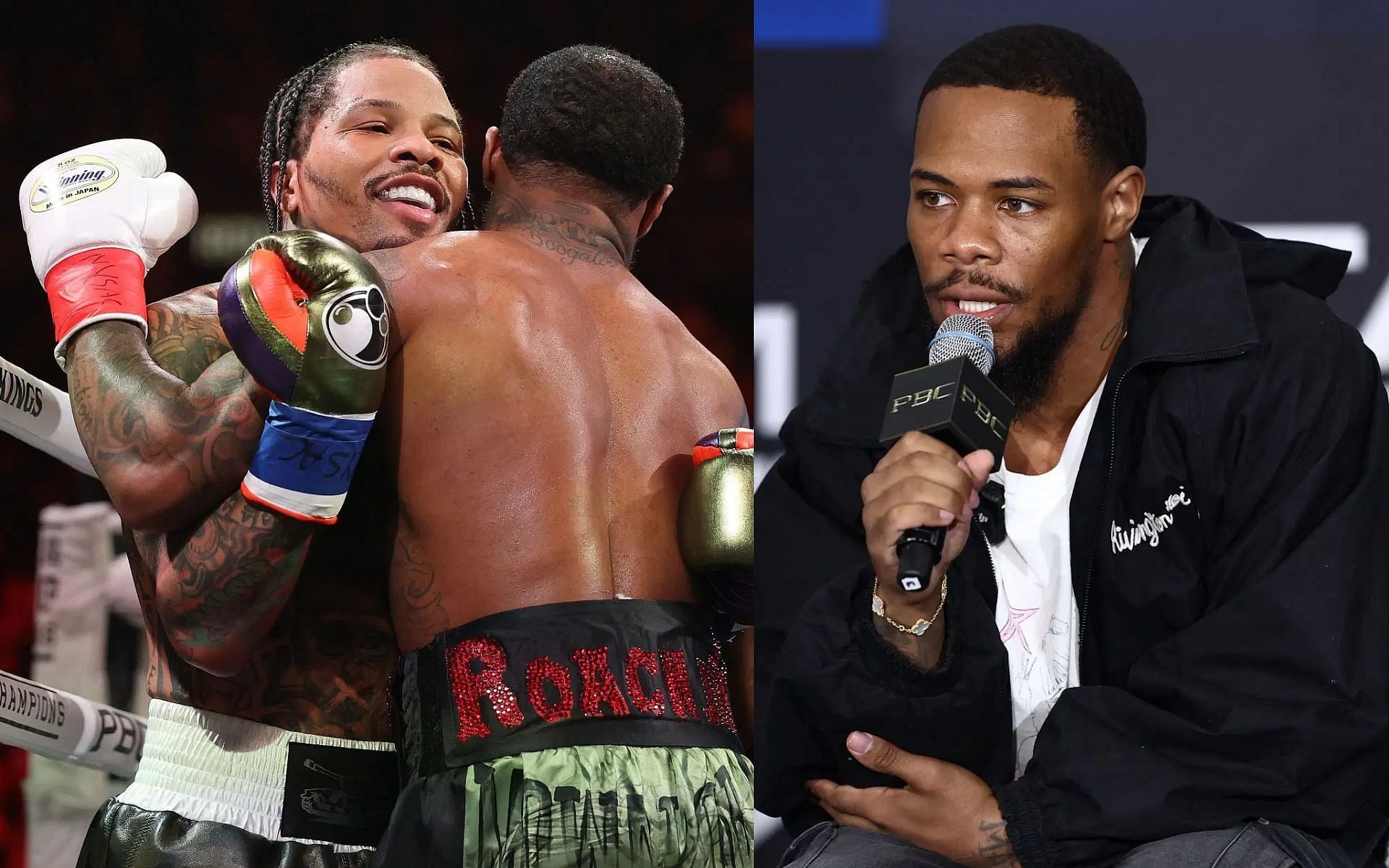 Lamont Roach Jr. (right) makes bold claim that Gervonta Davis tried to bite him during their fight (left) [Images courtesy: Getty Images]