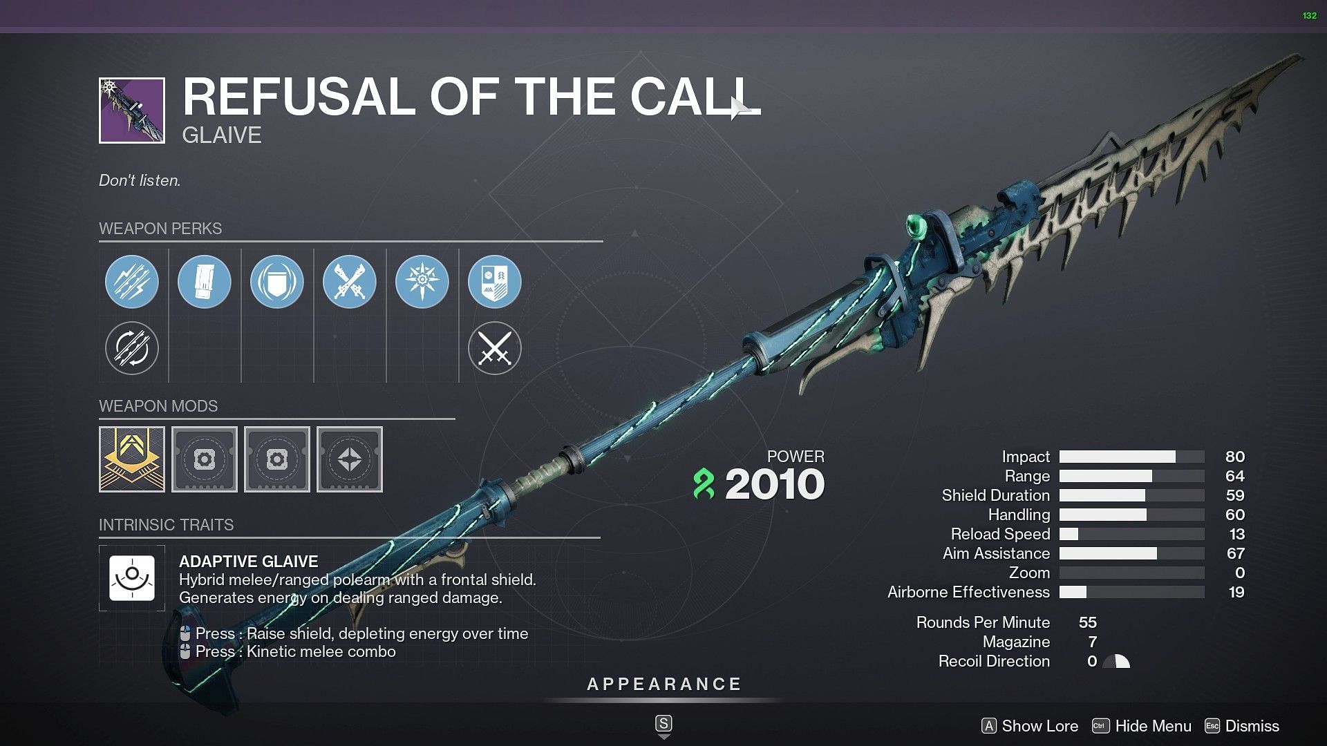 Refusal of the Call in Destiny 2 (Image via Bungie)