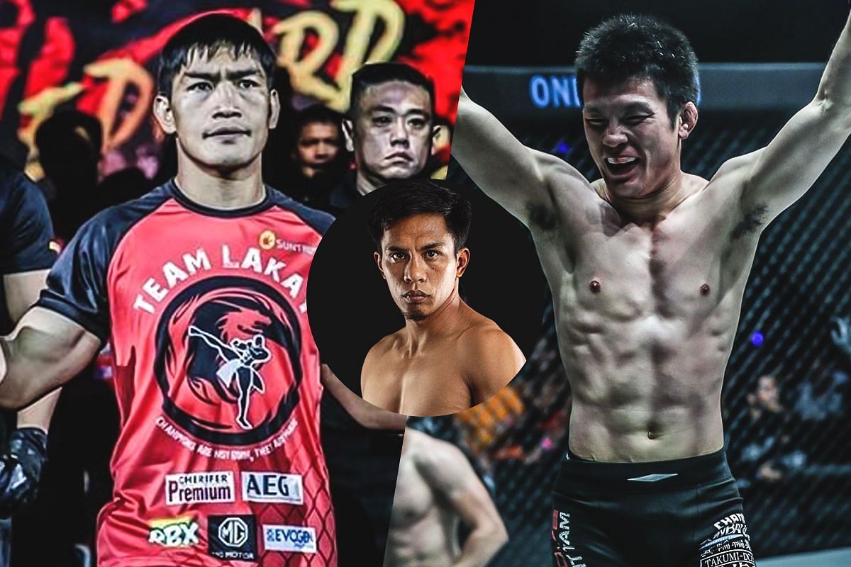 (From left) Eduard Folayang, Kevin Belingon, Shinya Aoki.