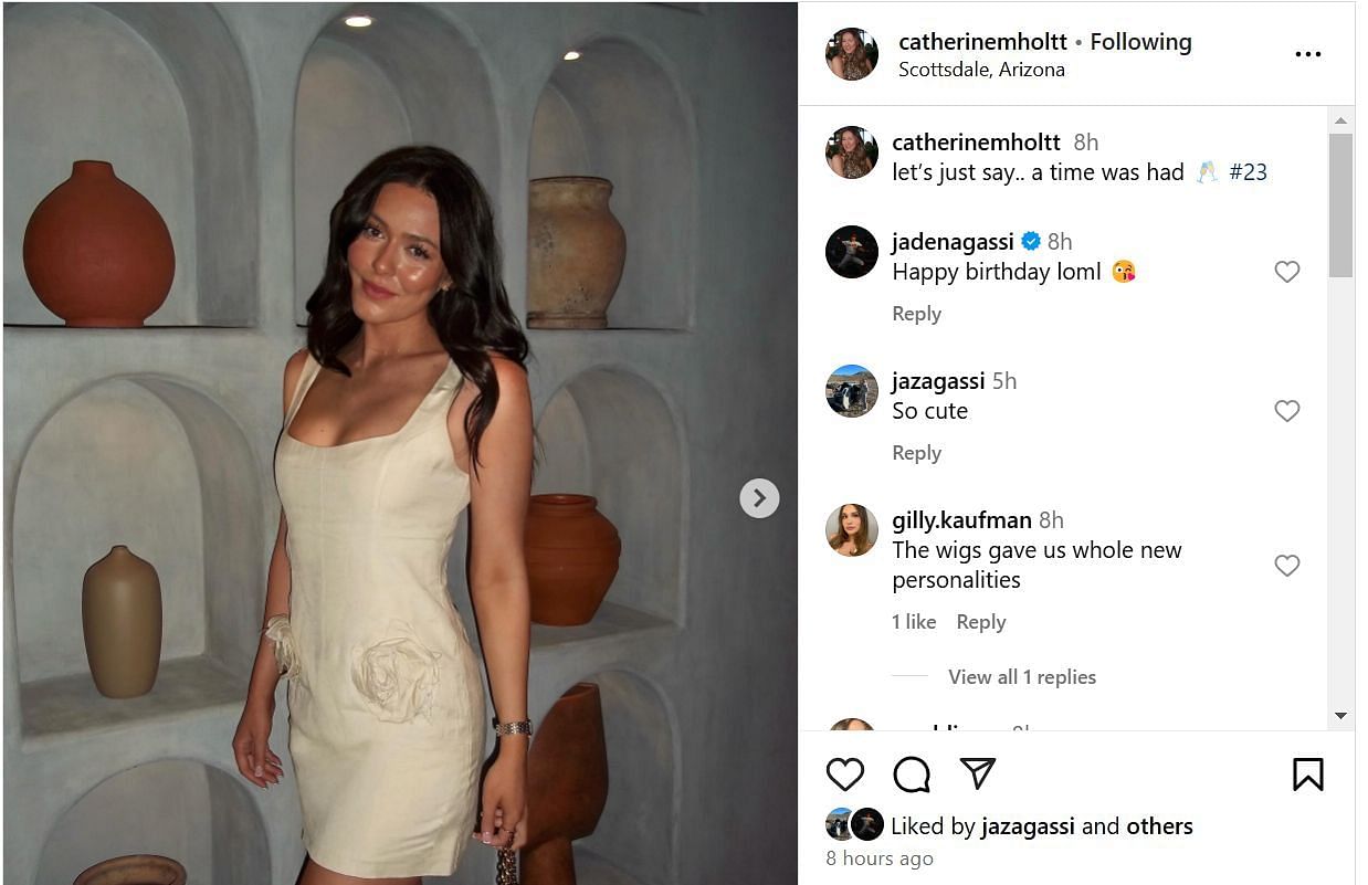 Jaz Agassi&#039;s comment on Catherine Holt&#039;s Post - Via Instagram/@catherinemholtt