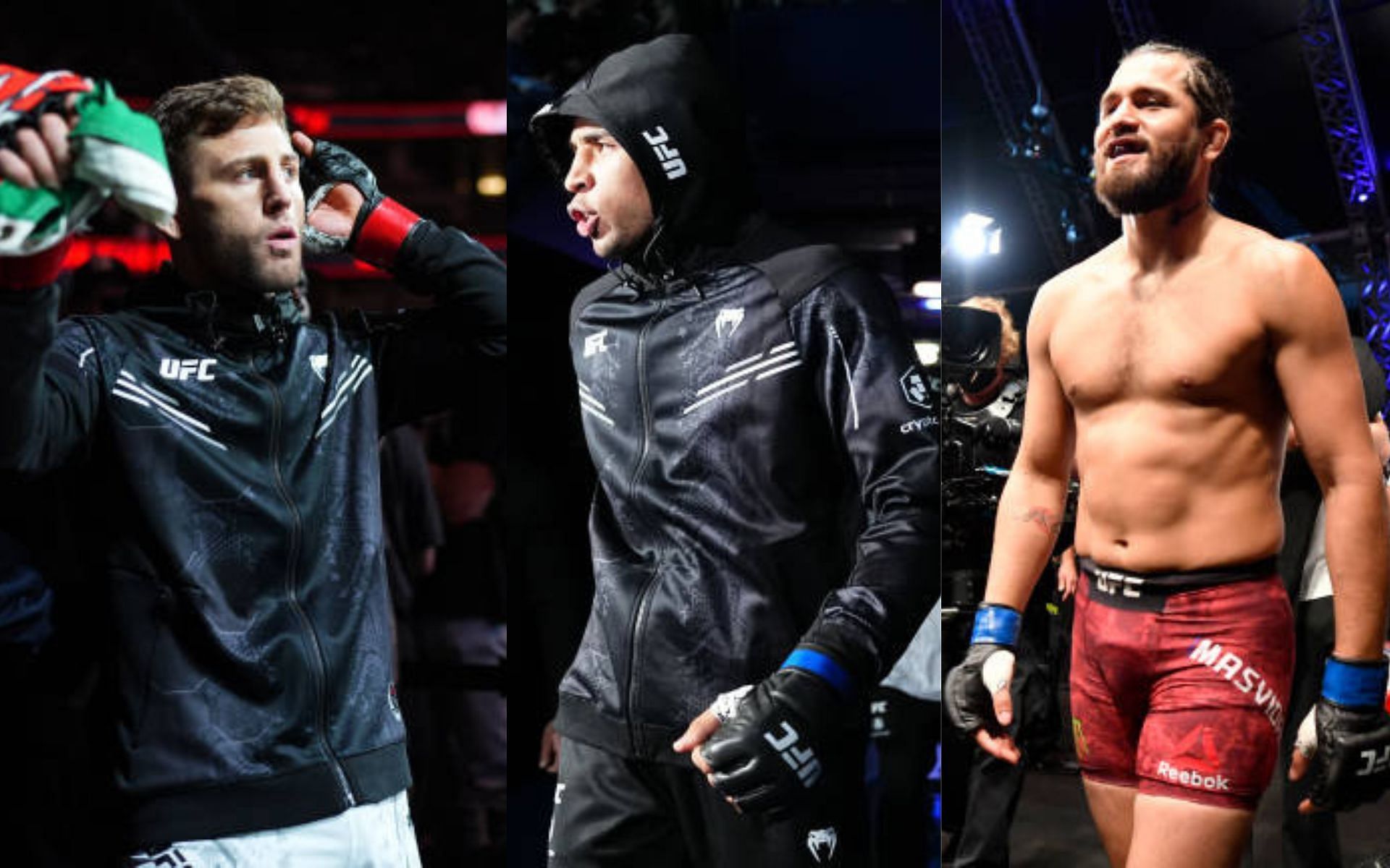 Oban Elliott (left) addresses Carlos Prates (center) and Jorge Masvidal (right) rumors [Image credits: Getty Images]