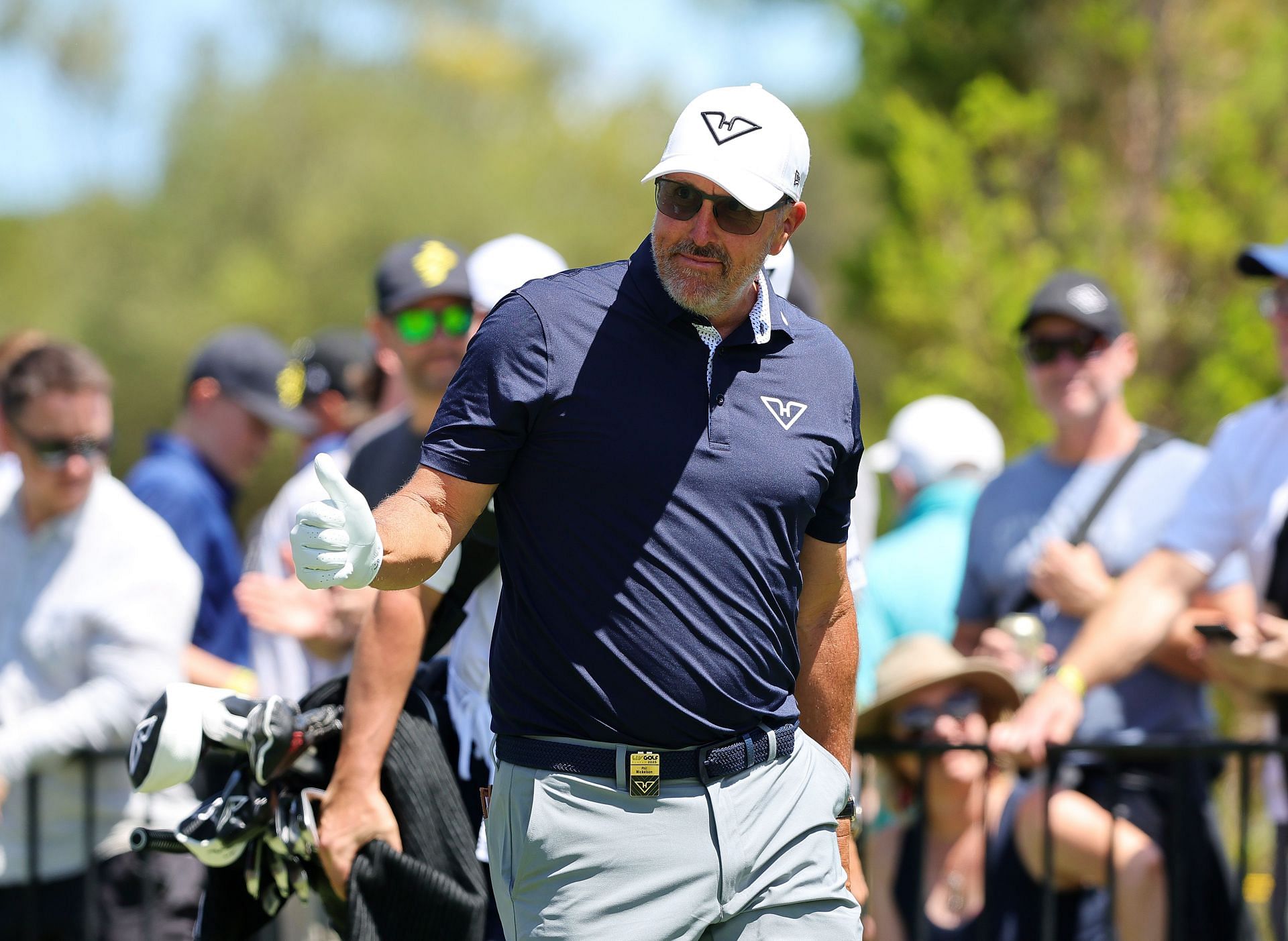 Phil Mickelson after teeing off the 4th during day one of LIV Golf Adelaide - Source: Getty