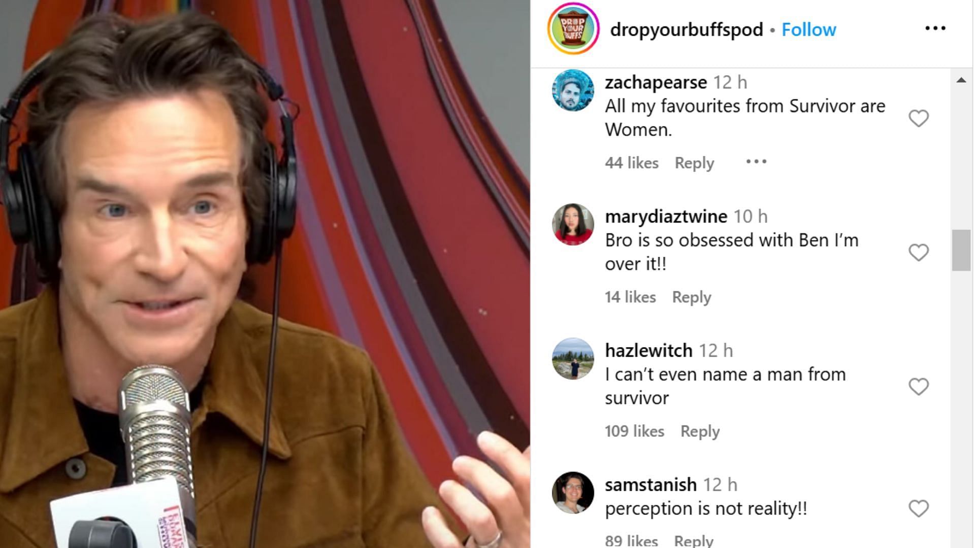 Fan comments (Image via Instagram @dropyourbuffspod)