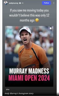 Andy Murray's Instagram story (@andymurray)