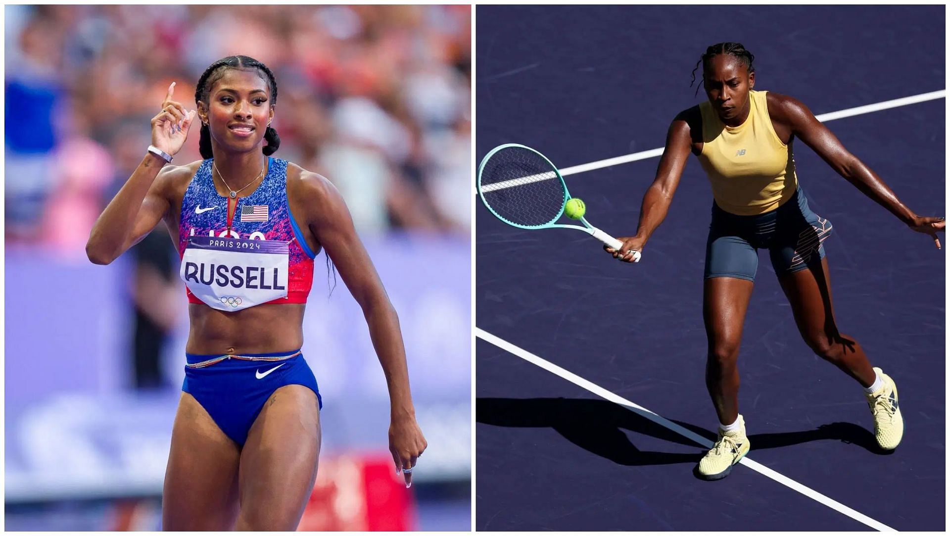 Masai Russell and Coco Gauff