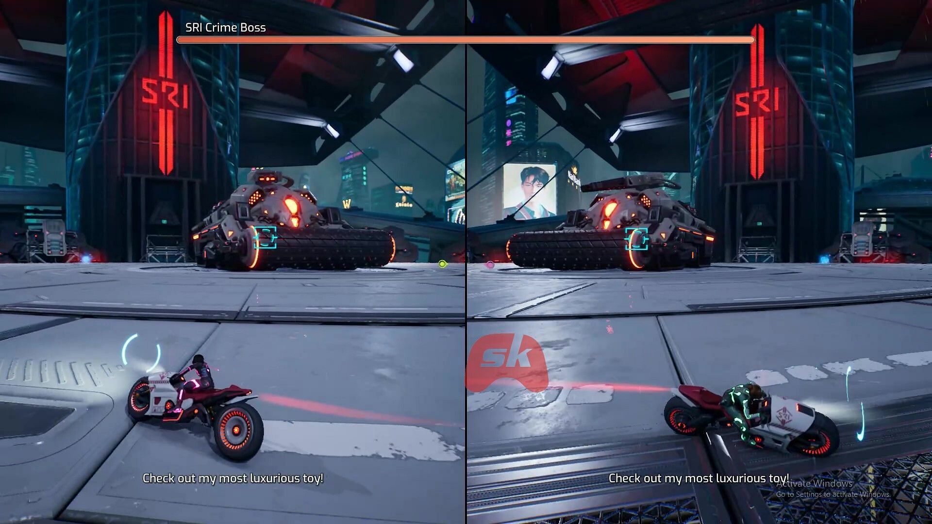 Use your bikes to stray away from the boss&rsquo; attacks (Image via Sportskeeda Gaming || Electronic Arts)