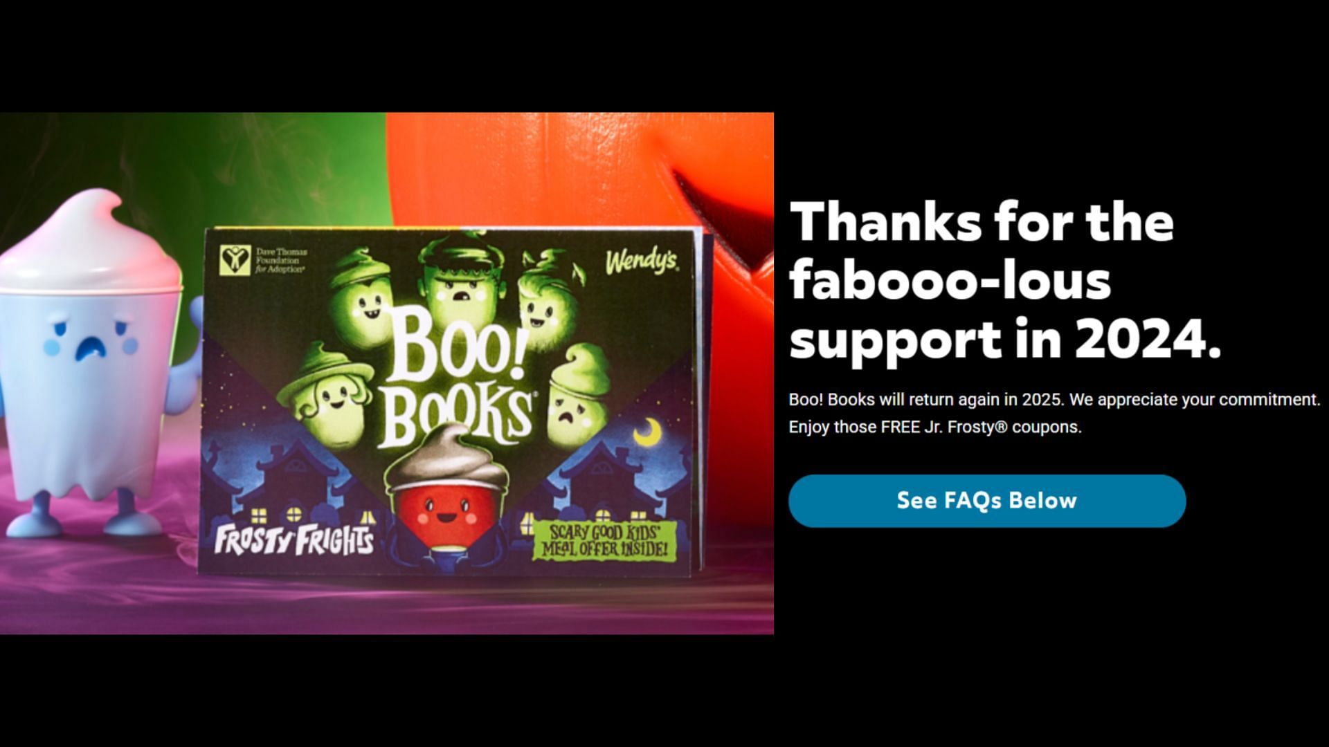 Wendy&#039;s Halloween Boo! Books promotion (Image via Wendy&#039;s)