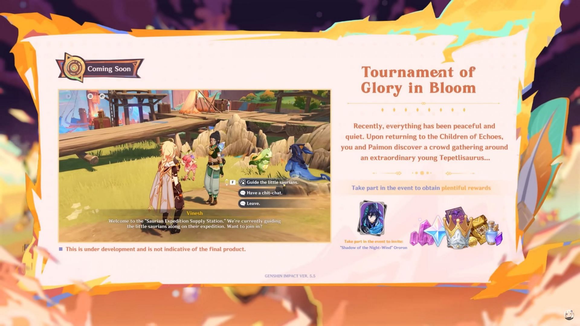 The Tournament of Glory in Bloom event in version 5.5 (Image via HoYoverse)