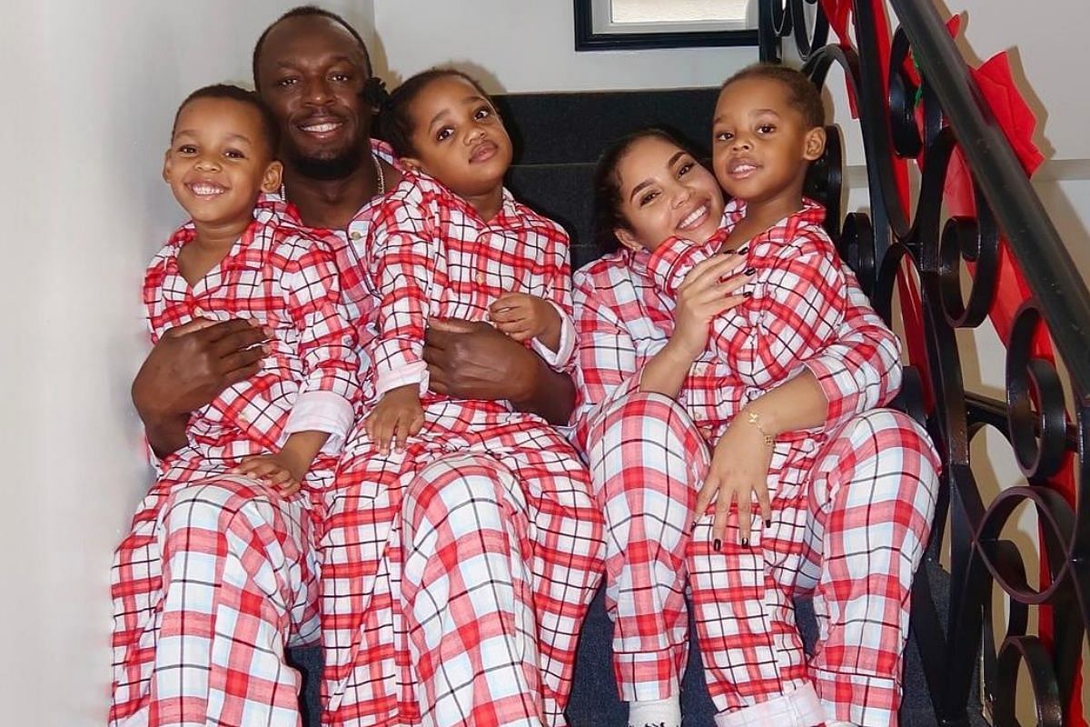 Bolt, his girlfriend, and their kids - Source: Instagram