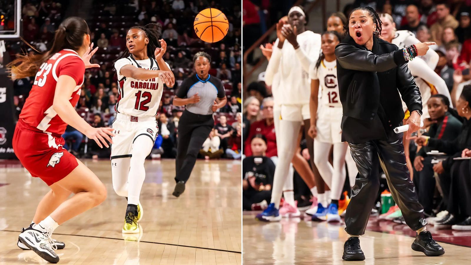 MiLaysia Fulwiley and Dawn Staley face a big task in seeking to repeat as champions. (Photo Credits: IMAGN)