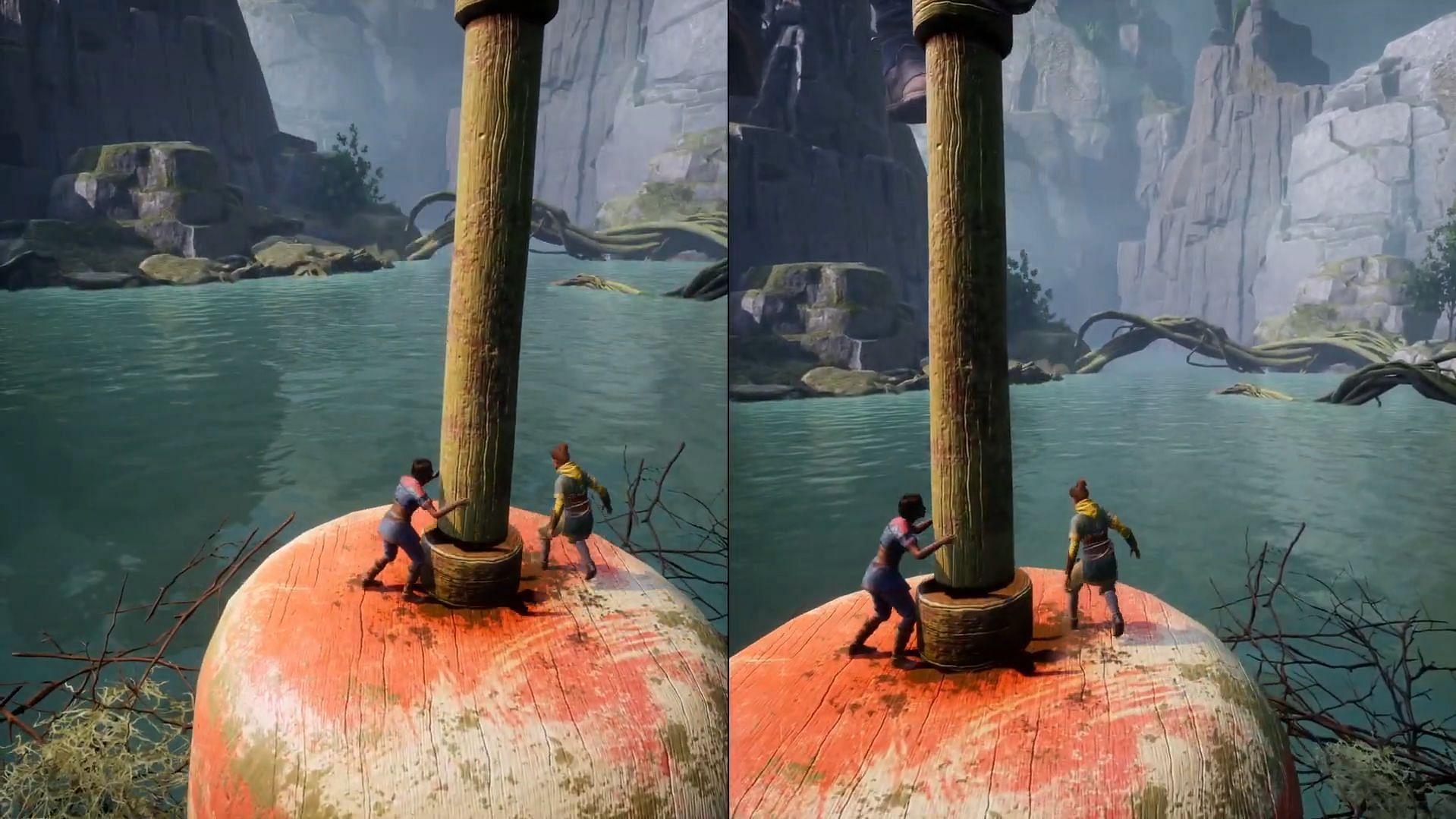 Jump onto the fishing bobber to end the quest (Image via Electronic Arts || YouTube/@ GuidingLight)