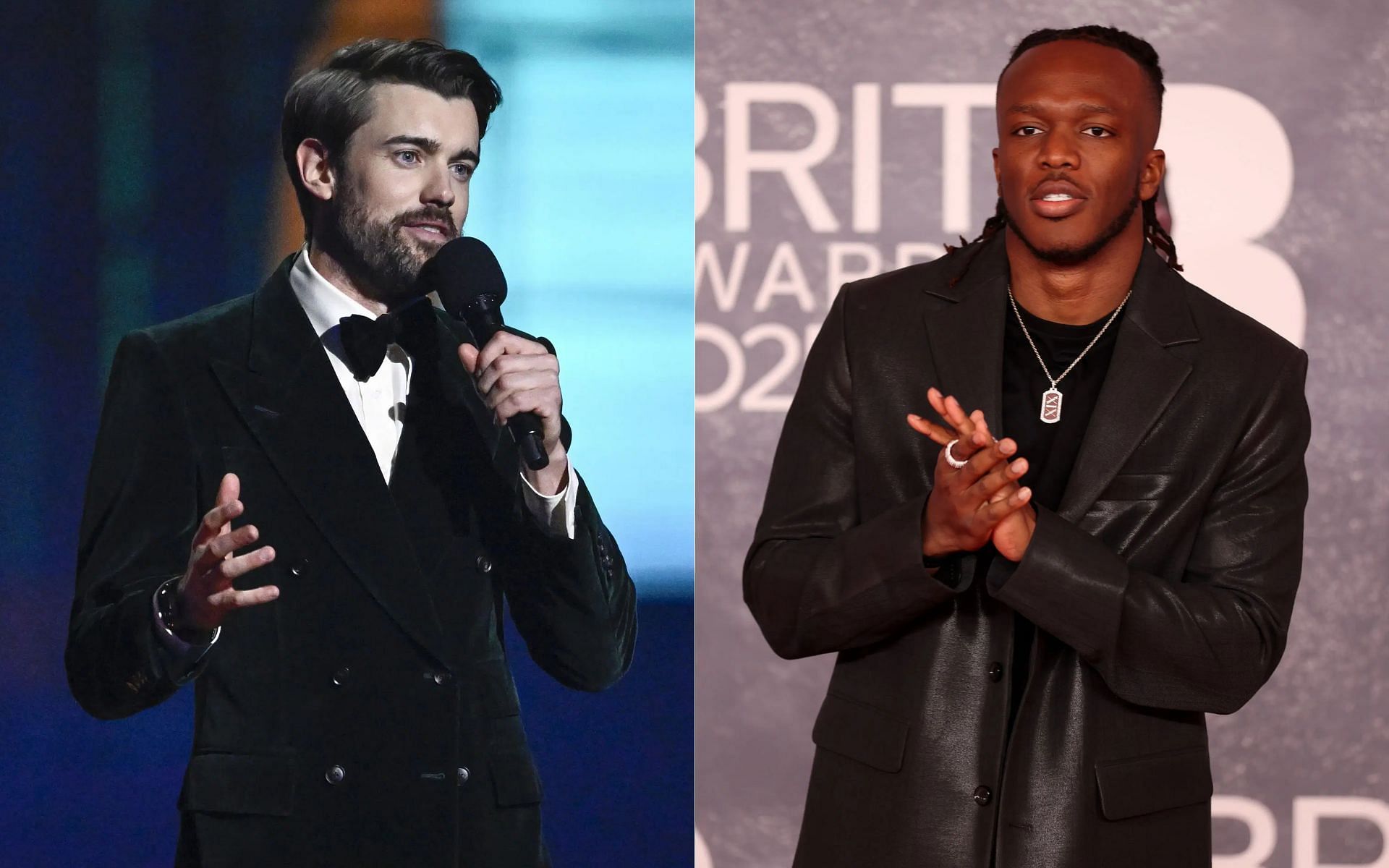 Jack Whitehall (left) roasted KSI (right) at the BRIT Awards [Image courtesy: Getty]