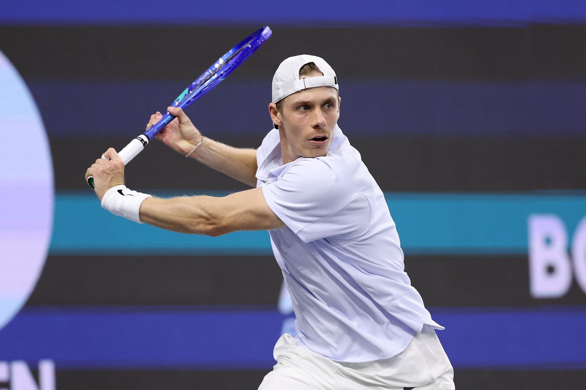 Shapovalov plays a shot against Casper Ruud of Norway in the Men&#039;s Singles Finals match during the final day of the 2025 Dallas Open- Source: Getty