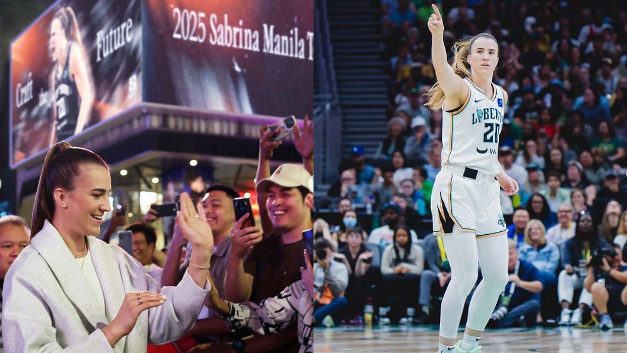 Fans react on Tuesday to Sabrina Ionescu tossing a ball to her defender during an exhibition game in Manila. [photo: @sabrina_i/IG]