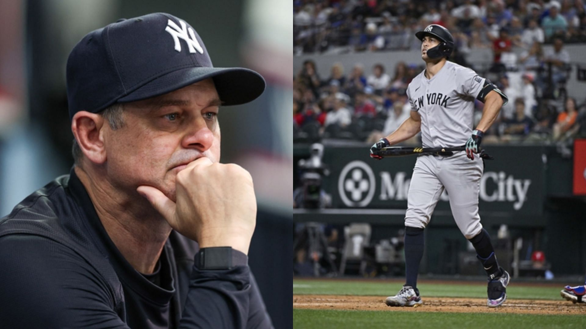 New York Yankees Manager Aaron Boone &amp; Giancarlo Stanton