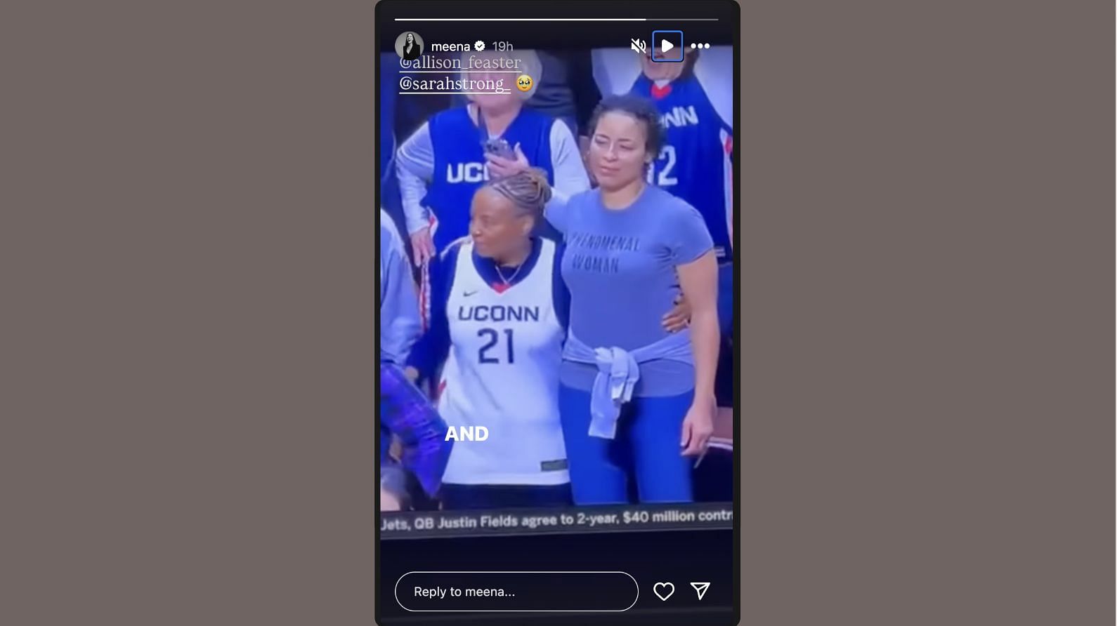 Harris took a moment to acknowledge the special moment between mother and daughter after the game.