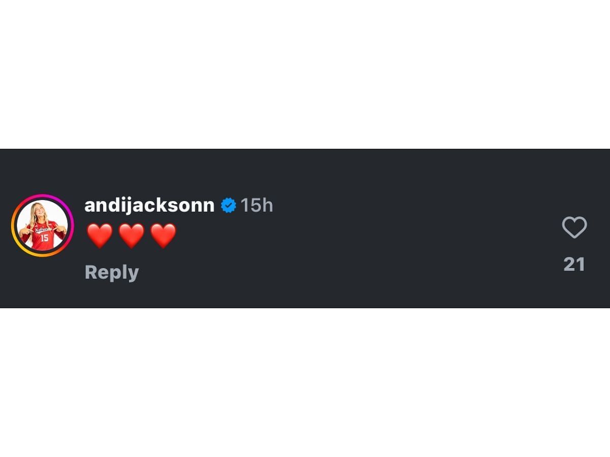 Jackson&rsquo;s Instagram comment