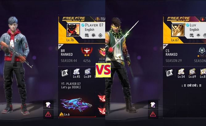 Player 07 vs Luv Gamer: किसके Free Fire MAX में बेहतर क्लैश स्क्वाड स्टैट्स हैं?