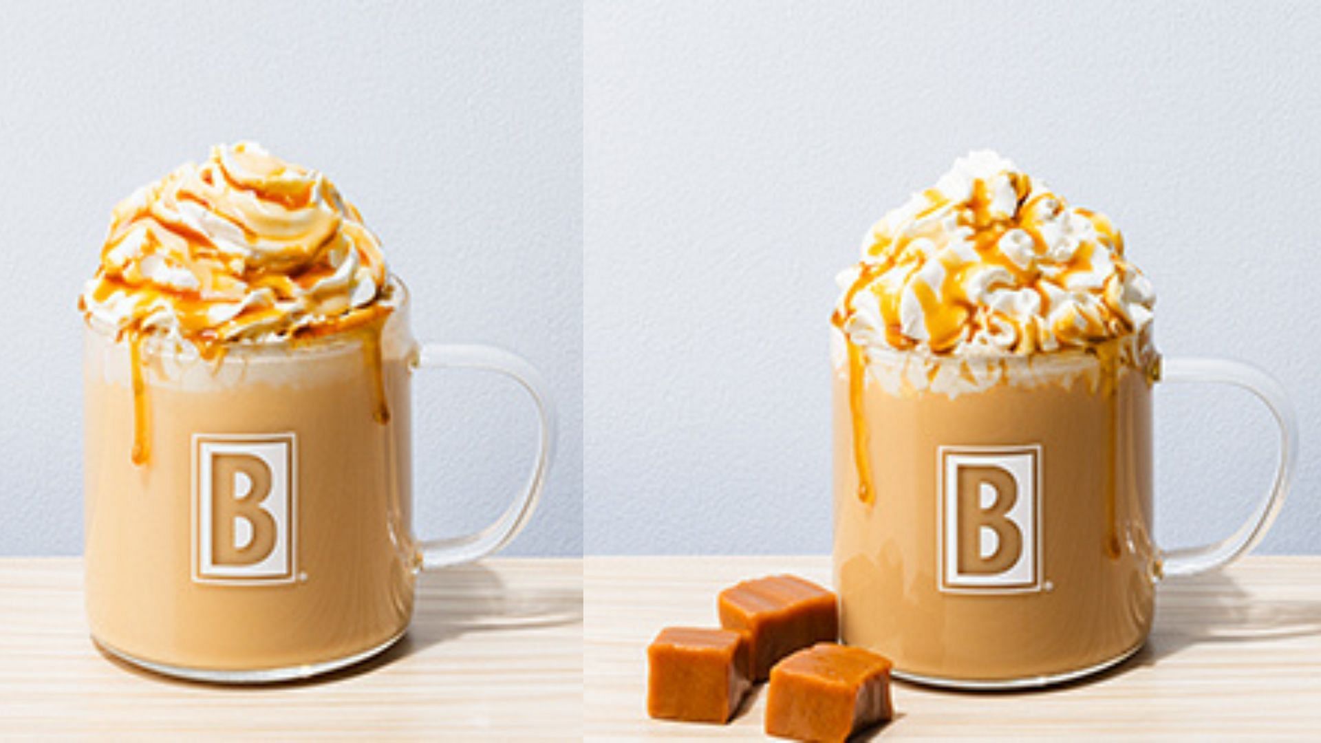 Teddy Bear&reg; Latte &amp; Caramel Marvel&reg; Latte (Image via BIGGBY COFFEE)