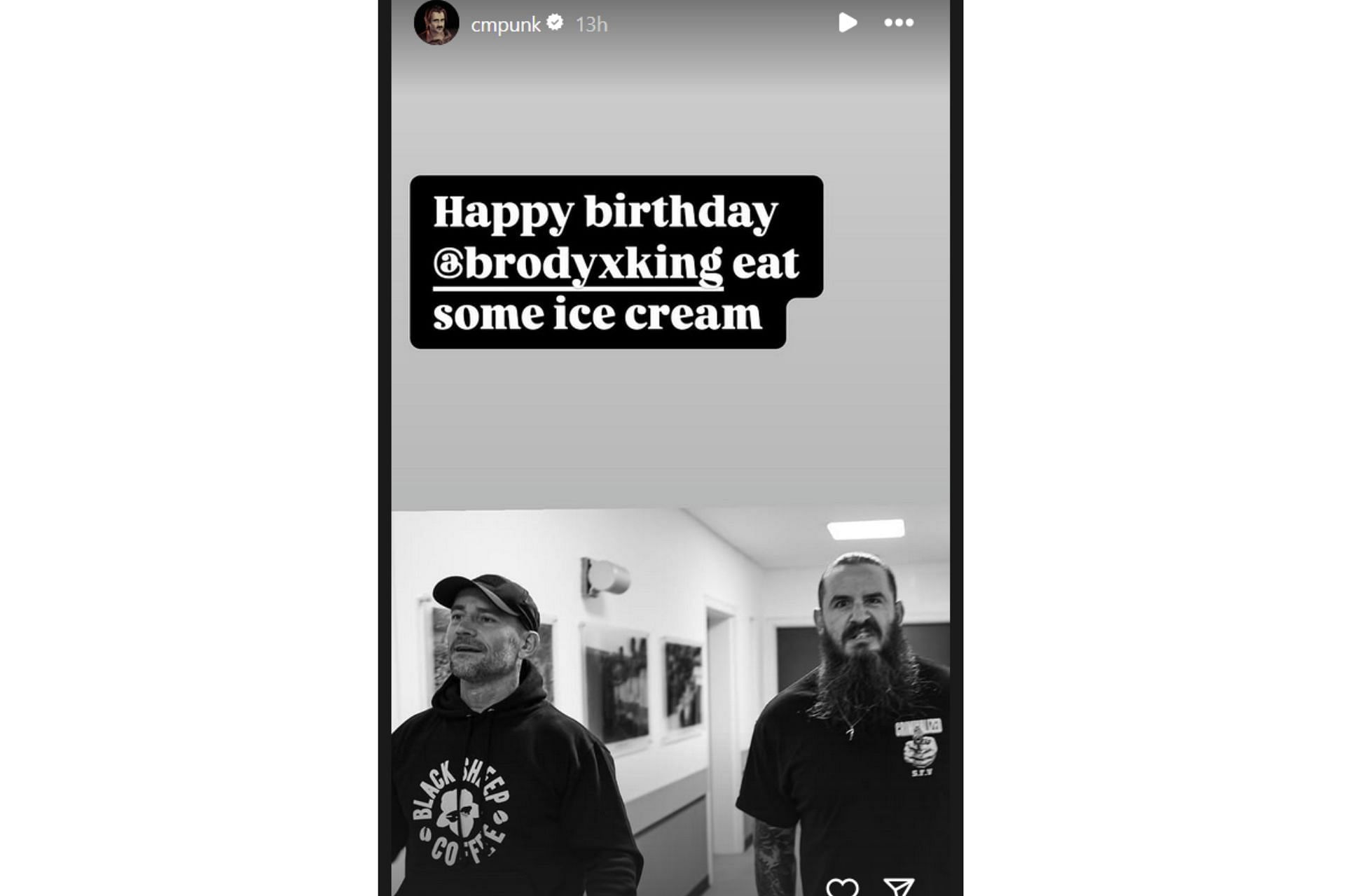 Punk wishes Brody King on his birthday [Image credit: Screenshot of Punk&#039;s Instagram story]