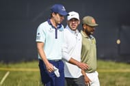 Carlos Ortiz, Brooks Koepka and Sebastian Munoz walk on the 17th hole during a practice round ahead of the 149th The Open Championship - Source: Getty