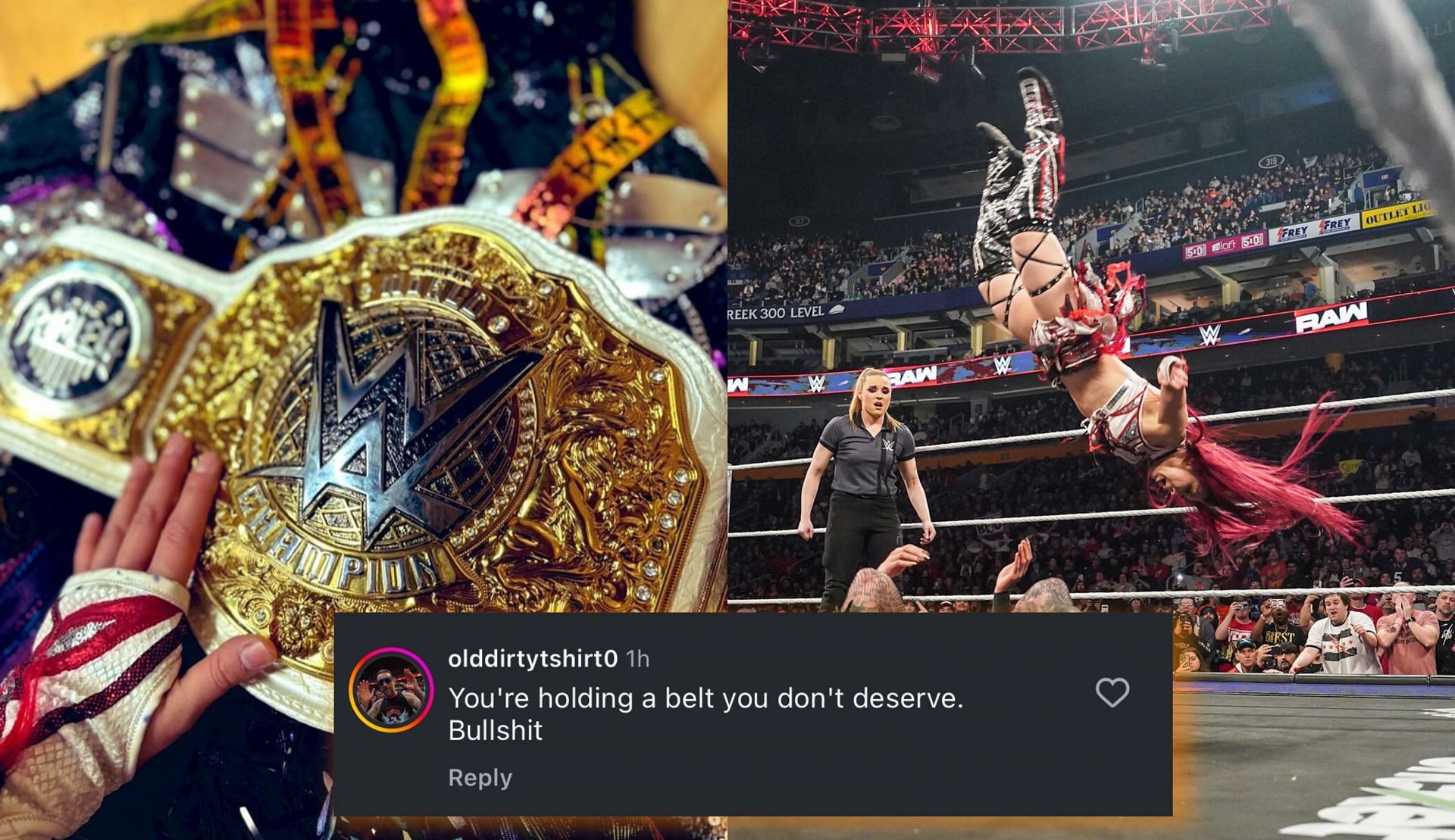 इयो स्काई की जीत पर फैन की प्रतिक्रिया (Photo: Iyo Sky Instagram &amp; WWE.com)