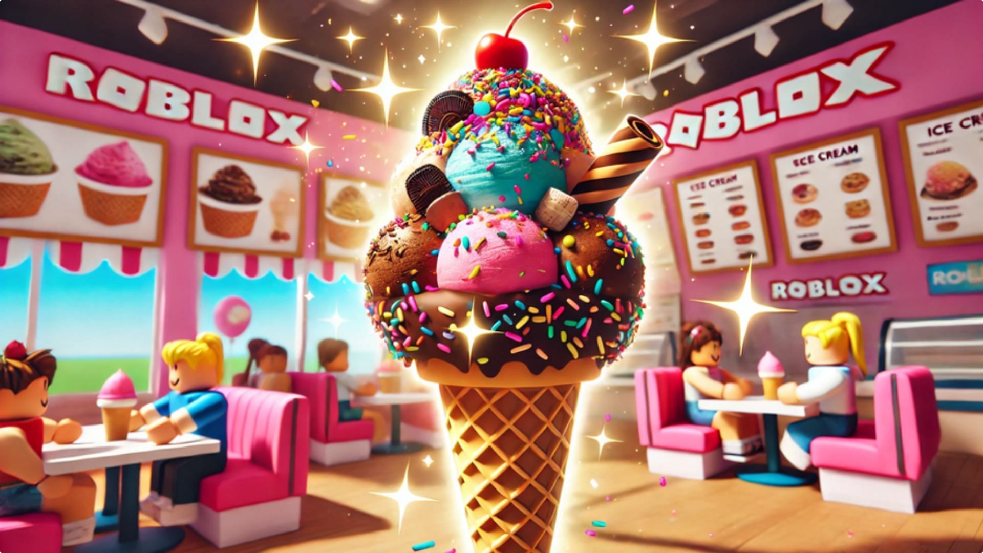 Run your business in Ice Cream Shop Tycoon (Image via Roblox)