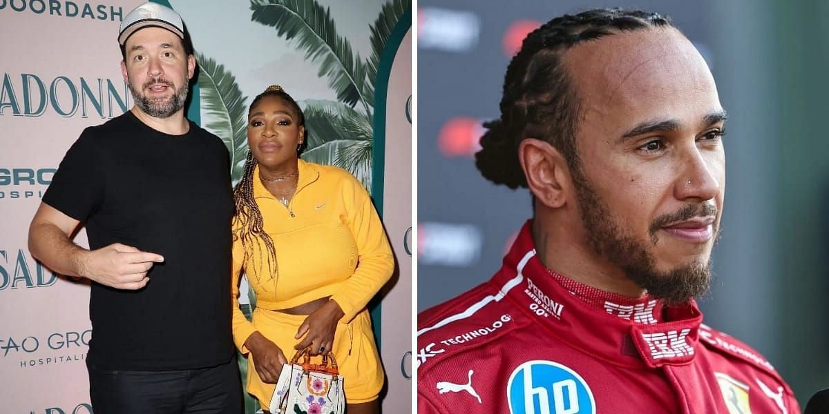 Alexis Ohanian and Serena Williams (L) &amp; Lewis Hamilton (R) (Source - GETTY)