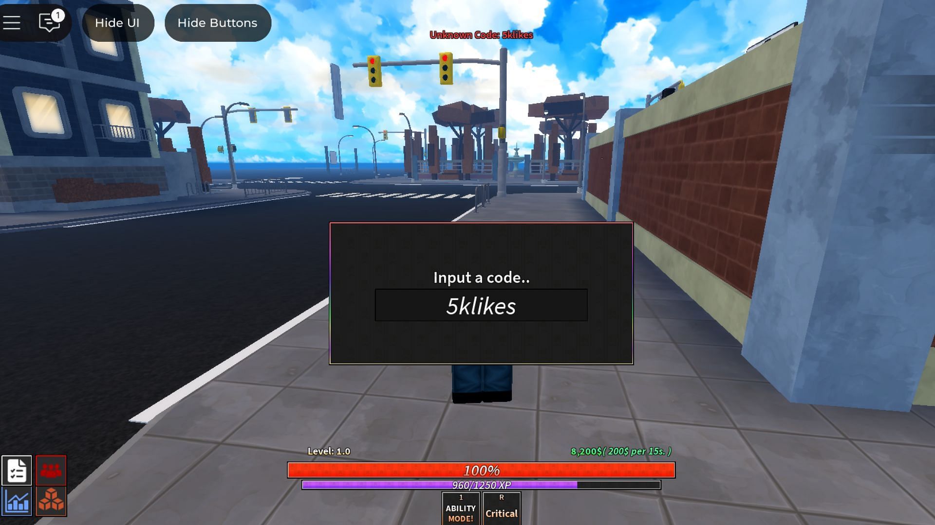 The &quot;Unknown code&quot; issue in the game (Image via Roblox)