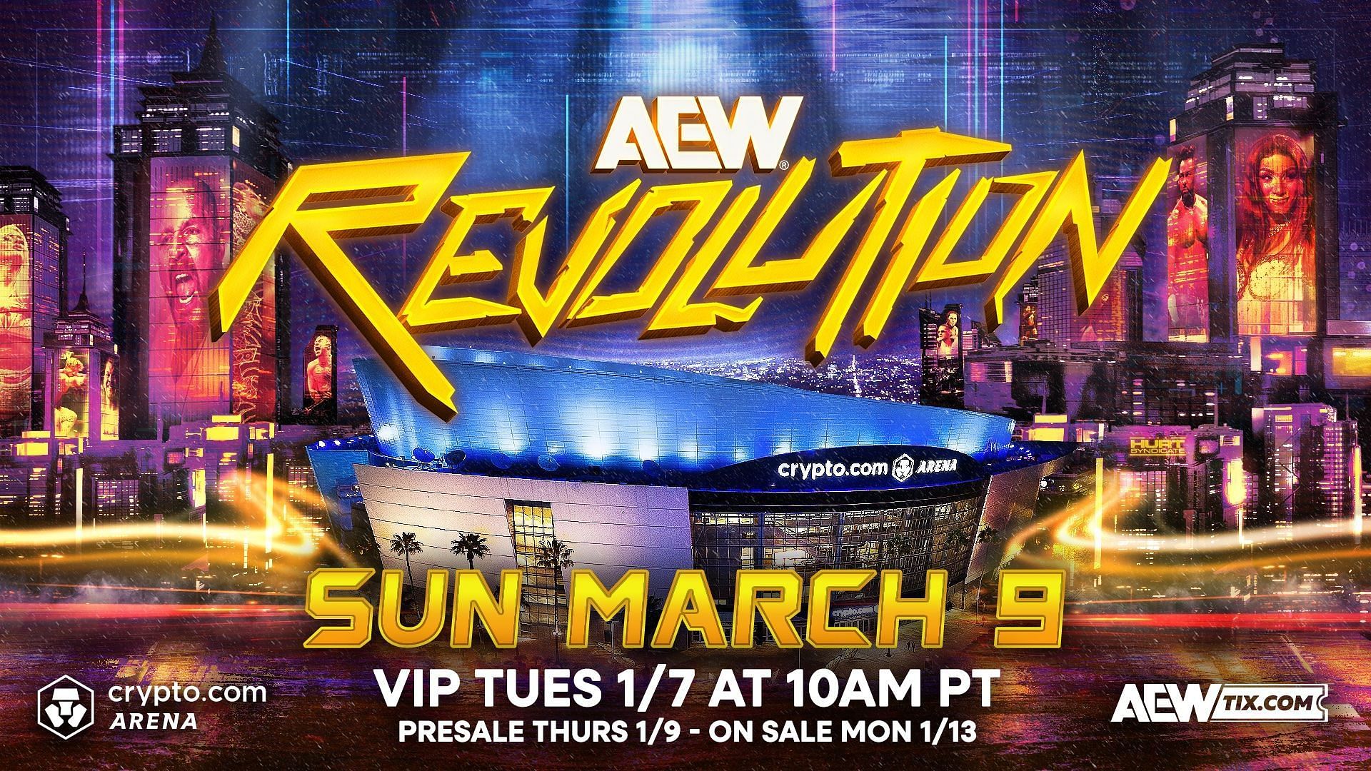 AEW Revolution will air tonight from the Crypto.com Arena [Image credit: AEW on X]