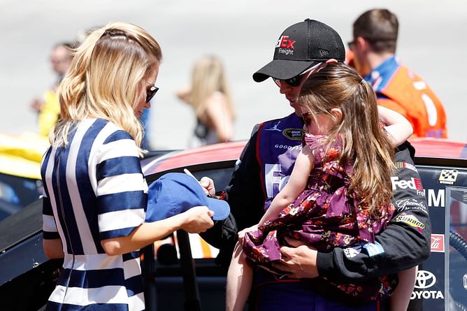 Denny Hamlin caught in a relatable "adulthood" moment as Jordan Fish shares amusing clip