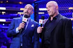 Jon Anik reacts after Israel Adesanya points out Joe Rogan calling female UFC 313 fighter a "young man"