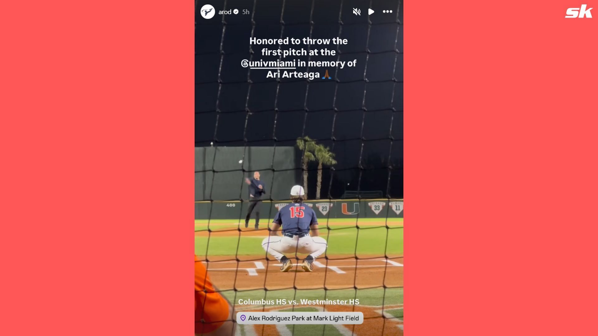 Screenshot from the story on Instagram (Source: @arod/Instagram)