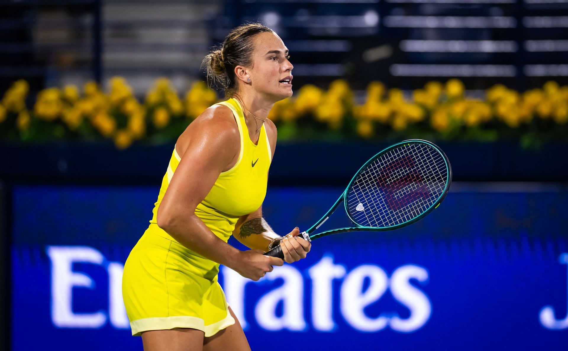 Sabalenka at the 2025 Dubai Tennis Championships (Source: Getty)