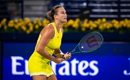 Sabalenka at the 2025 Dubai Tennis Championships (Source: Getty)