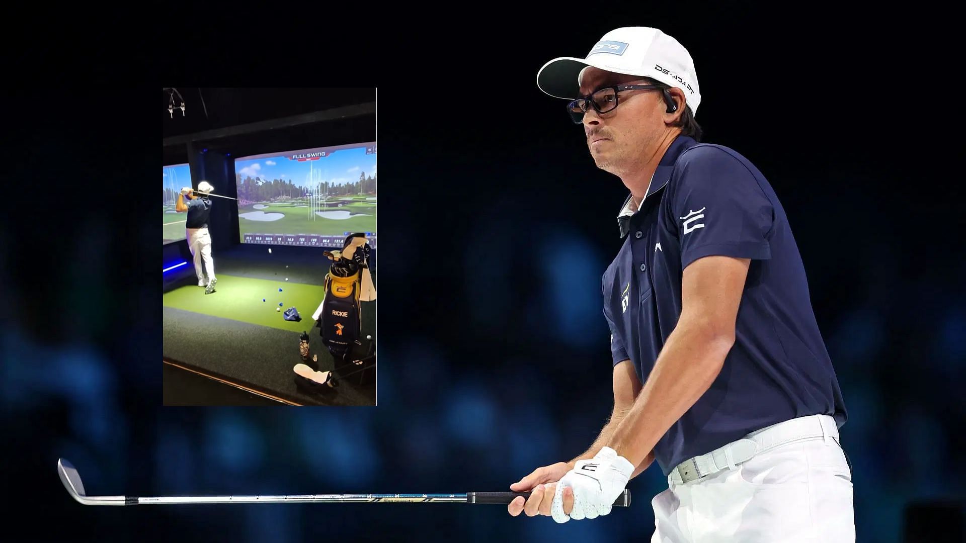 TGL finalist Rickie Fowler hilariously posts back-to-back shanks at simulator (Images via Getty and @nygolfclub/Instagram) 