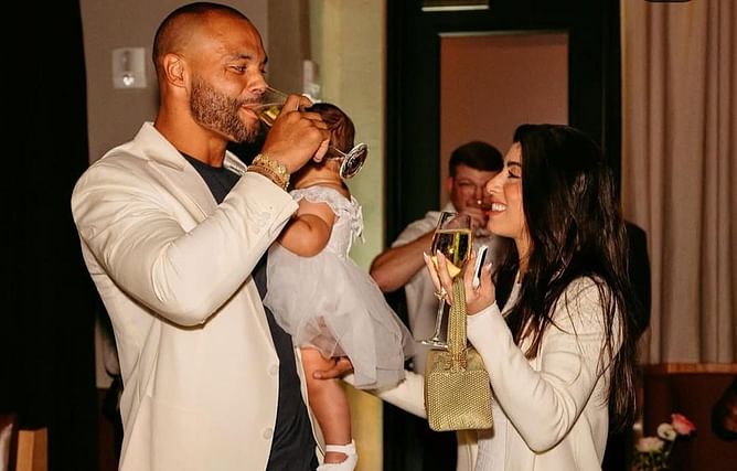 Dak Prescott's fiancée Sarah Jane Ramos sends 2-word message as they twin in black at Cowboys' Medal of Honor event