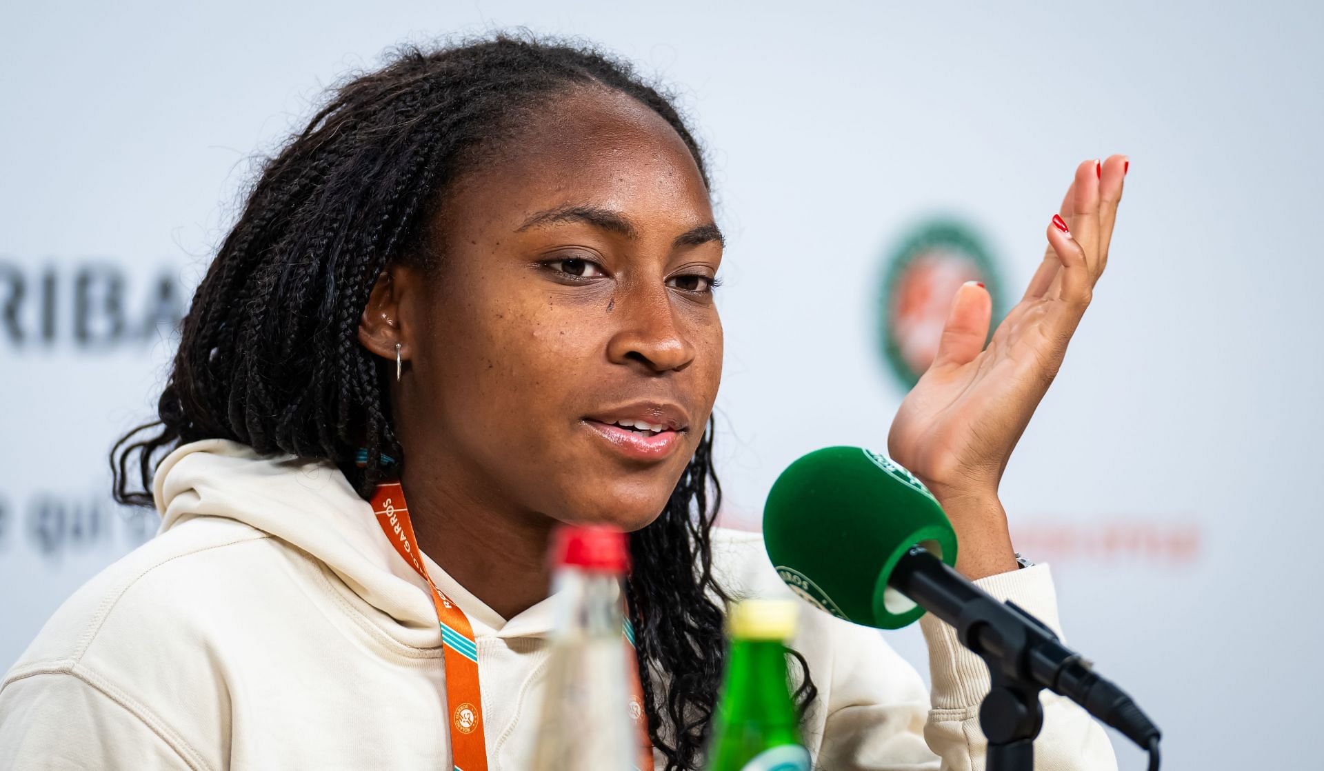 Coco Gauff at a press conference at the 2024 French Open - Source: Getty