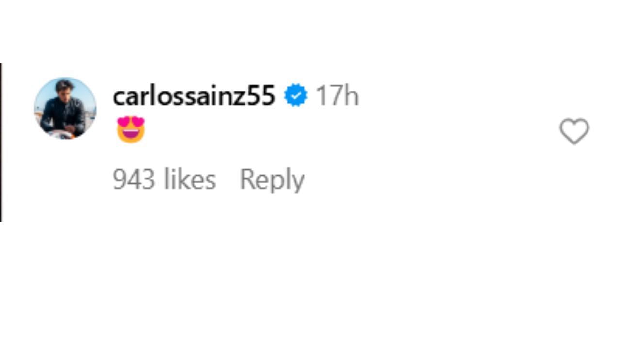 Carlos Sainz comments on his girlfriend&#039;s post...Credits-Instagram