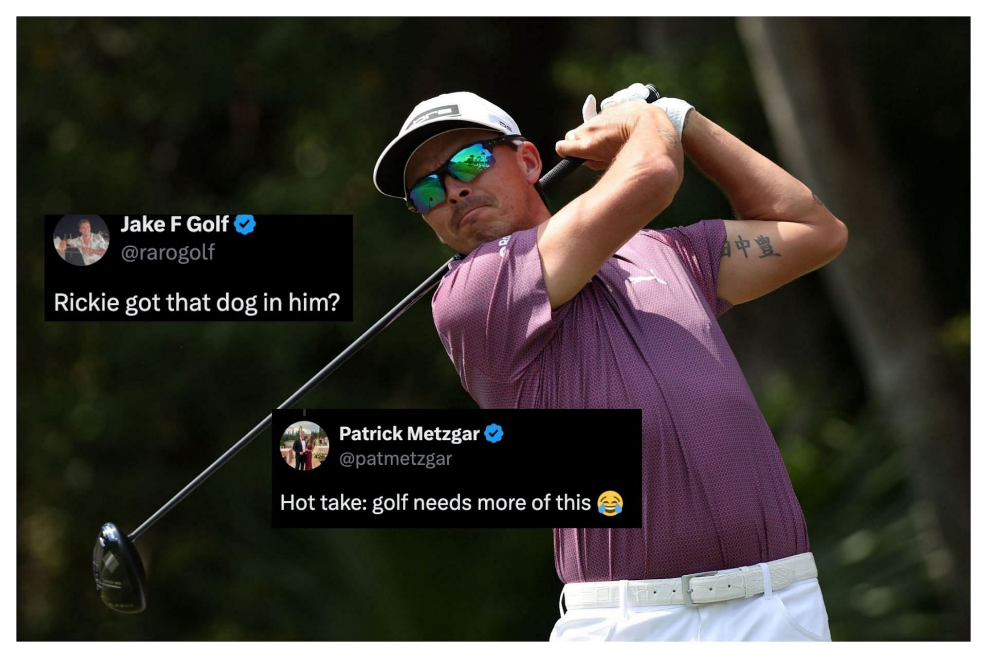 Rickie Fowler (Image via Getty, x@patmetzgar, x@rarogolf)