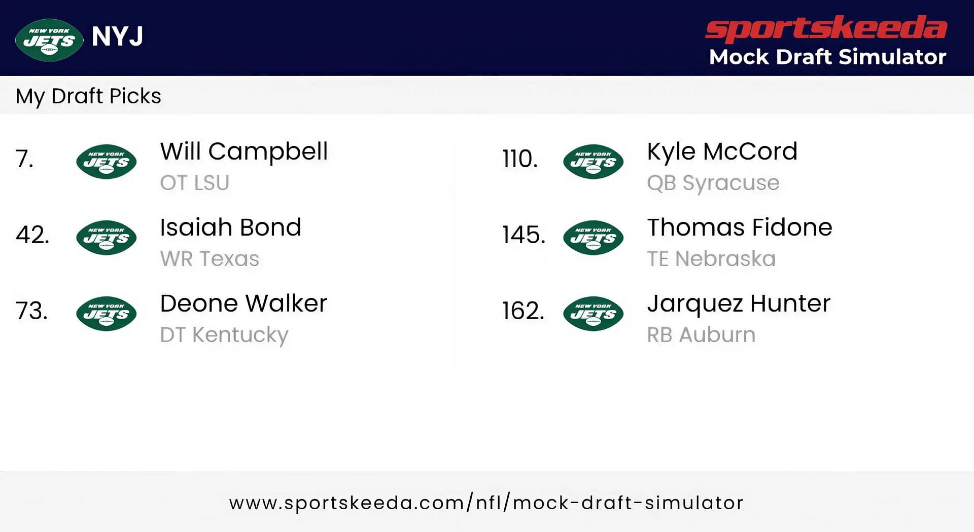 Sportskeeda Mock Draft Simulator