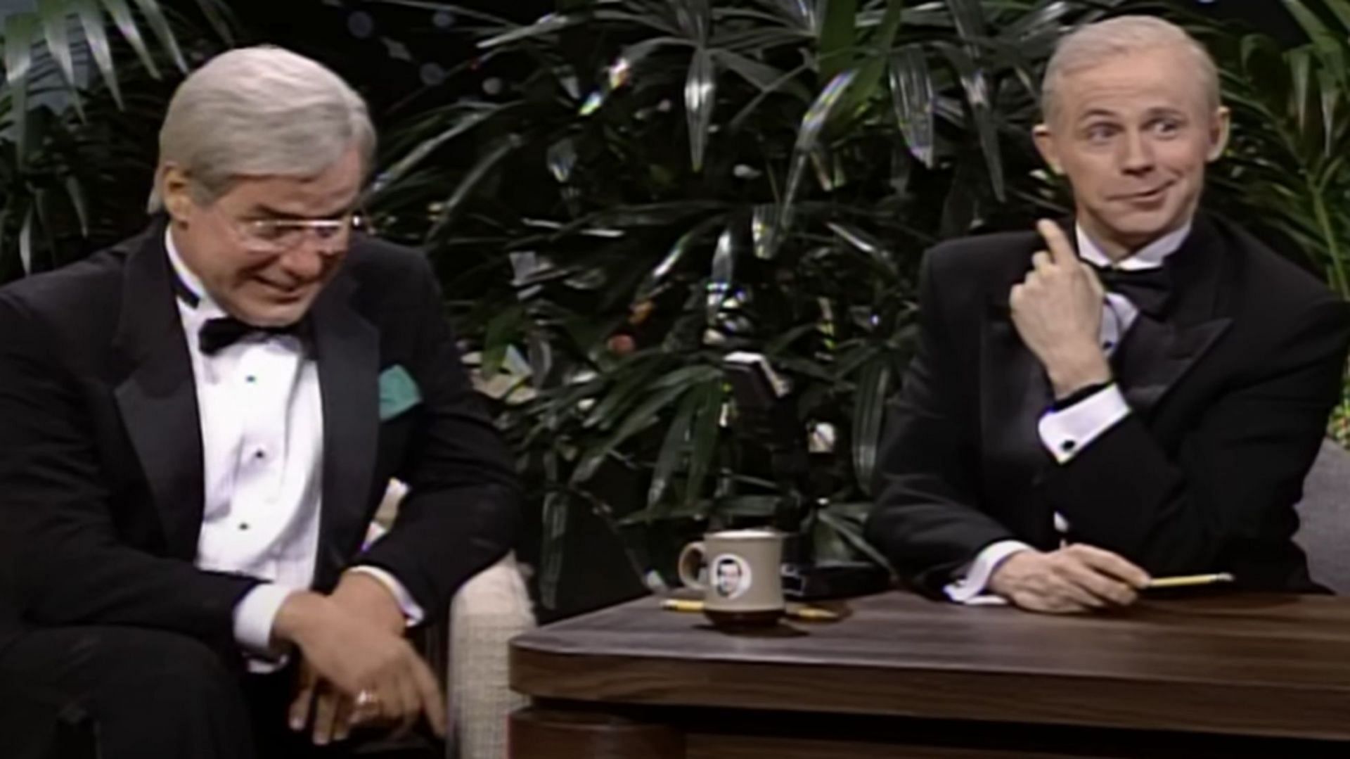 Dana Carvey as Johnny Carson and Hartman&#039;s Ed McMahon (Image via Youtube/Saturday Night Live)