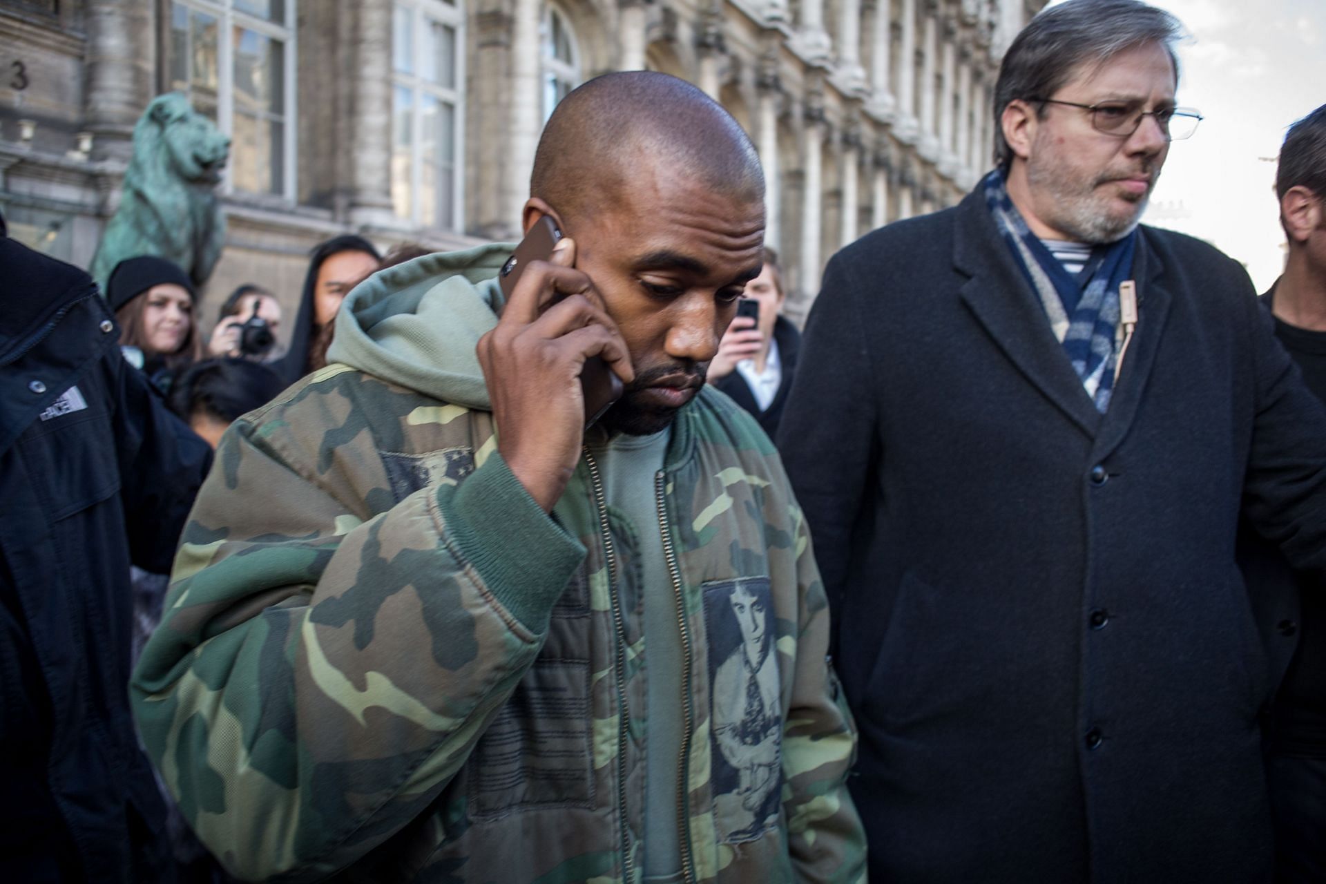 kanye west at the Dries van noten fashion show. Paris. 2015/03/04. - Source: Getty