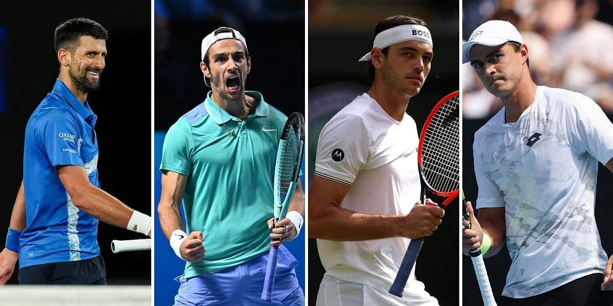 Novak Djokovic, Lorenzo Musetti, Taylor Fritz and Adam Walton will play their fourth-round at the Miami Open 2025 on Tuesday. (Photos: Getty)