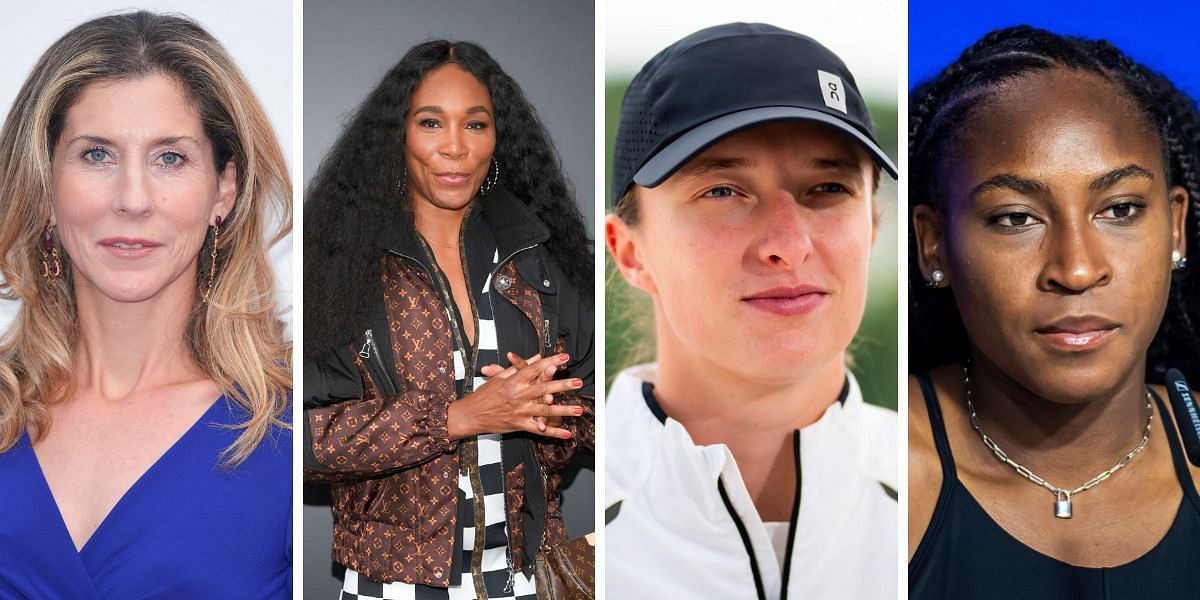 (From L-R) Monica Seles, Venus Williams, Iga Swiatek, Coco Gauff [Image Source: Getty Images]