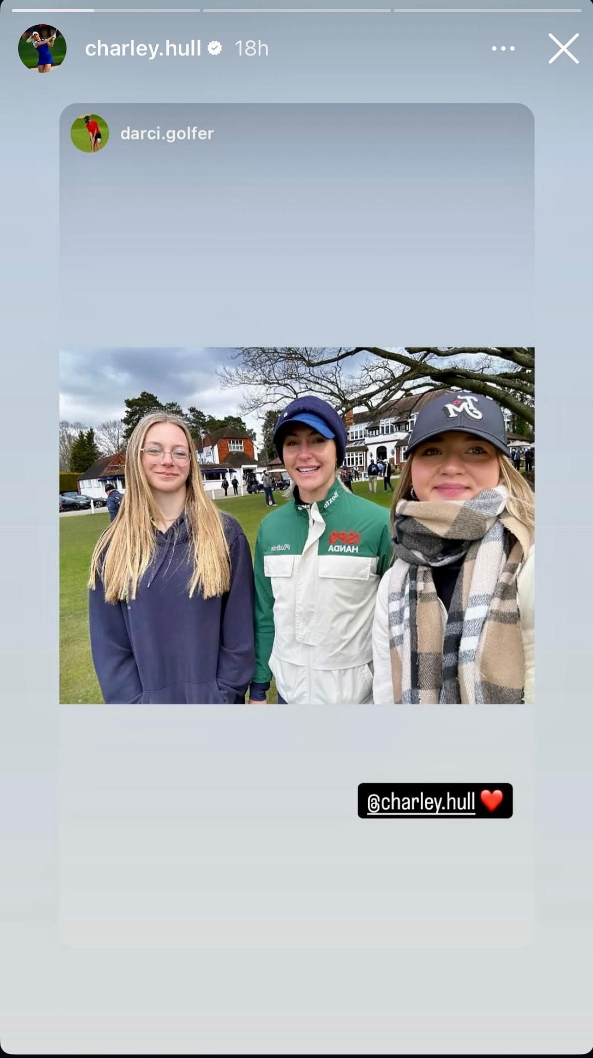 Charley Hull&#039;s Instagram story