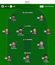 IPL 2025 Fantasy team suggested for the previous game.